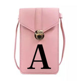 PU Leather Crossbody Bag Wallet, Letter Print Coin Purse Card Holder