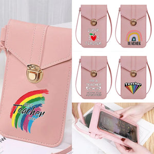 Teacher Print Crossbody Phone Wallet Waterproof Bag