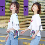 Floral Shoulder Bag Wallet Case Arm Pouch Clutch Pack
