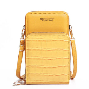 Metal Opening Crossbody Bag Mini Solid PU Leather Shoulder Messenger Bag