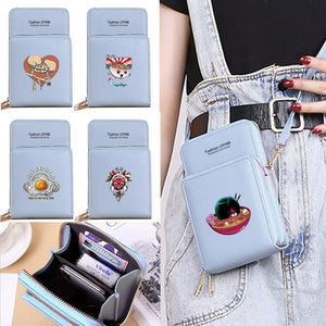 Japan Print Crossbody Shoulder Bag Touch Screen Cell Phone Purse