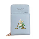 Women's Golden Flower Print Crossbody Phone Purse