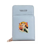 Cat Print Phone Purse Crossbody Shoulder Bag