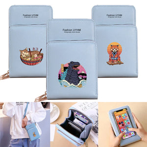 Cat Print Phone Purse Crossbody Shoulder Bag