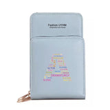 Touch Screen Crossbody Bag for Women Text Print Purse