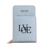 Women's Card Package Text Print Coin Purse Shoulder Crossbody Bag