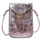 Crocodile Flap Leather Shoulder Bag for Women