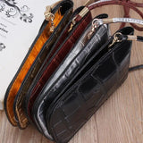 Crocodile Flap Leather Shoulder Bag for Women