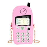 Reflective Crossbody Bag Mobile Phone Shape Chain Girls Shoulder Clutch Bag