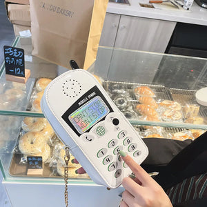 Reflective Crossbody Bag Mobile Phone Shape Chain Girls Shoulder Clutch Bag