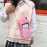 Mobile Phone Chain Crossbody Bag Reflective Purses Girls Shoulder Novelty Clutch
