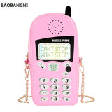 Mobile Phone Chain Crossbody Bag Reflective Purses Girls Shoulder Novelty Clutch