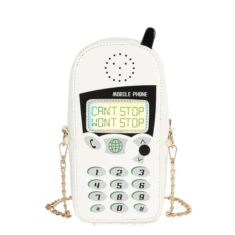 Mobile Phone Chain Crossbody Bag Reflective Purses Girls Shoulder Novelty Clutch