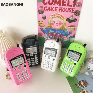 Mobile Phone Chain Crossbody Bag Reflective Purses Girls Shoulder Novelty Clutch