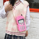 Reflective Crossbody Bag Mobile Phone Shape Chain Girls Shoulder Clutch Bag