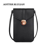 Red Leather Clutch Purse Handbag Mini Bag with Touch Screen, Shoulder Strap