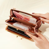 Litchi Pattern Large Capacity Shoulder Messenger Bag Wallet Female