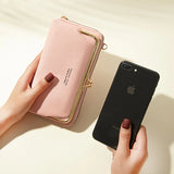 Litchi Pattern Large Capacity Shoulder Messenger Bag Wallet Female
