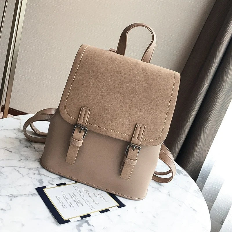Retro Patchwork Backpack Women Square Travel Bag Vintage Casual Y2K