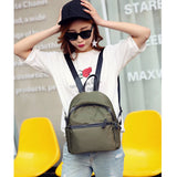 Women Backpack Travel Nylon Light Water-proof Small Rucksack Navy Green