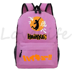 Haikyuu Anime Backpack for School Boys Volleyball Teens Bookbag