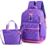 Kids Travel Backpack Shoulder Bag School Bags Girls Rucksack 3Pcs/set