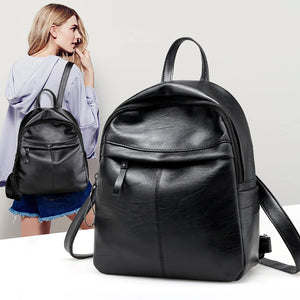 Faux Leather Large Capacity Travel Backpack for Women
