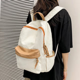 Solid Shopping Bag Teenagers School Bags Large Bookbag High Women Travel Backpac