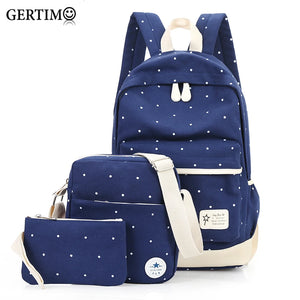 Preppy Style School Bags Women Canvas Backpacks Girls Travel Backpack Satchel