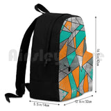 Modern Rustic Orange Teal Gray Silver Geometric Backpack