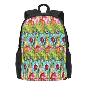 Watercolor Tropical Flowers Backpacks Men Women Reusable Bags Female Backpacks