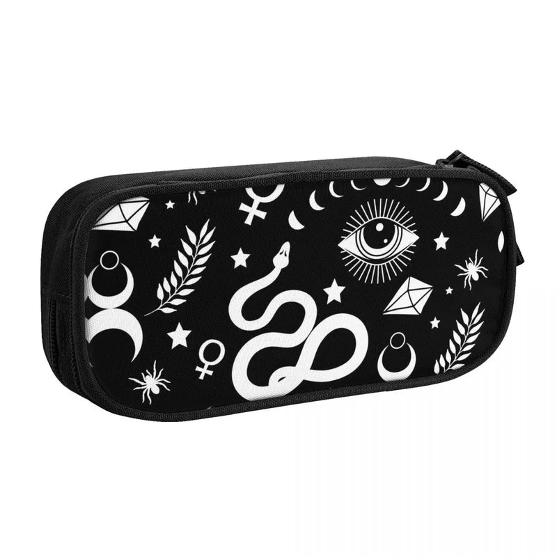 Witch Occult Symbols Pen Box Anime Zipper Pen Bag Child Stationery Bag Gift