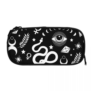 Witch Occult Symbols Pen Box Anime Zipper Pen Bag Child Stationery Bag Gift