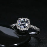 Moissanite Ring US Classic Square Bag Micro Inlay