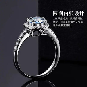 Moissanite Ring US Classic Square Bag Micro Inlay