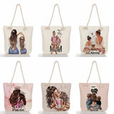 Mom & Kids Printed Eco Tote Bag High Capacity Foldable Shopping Bag