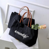 Momlife Personalized Canvas Tote Bag for Mother's Work