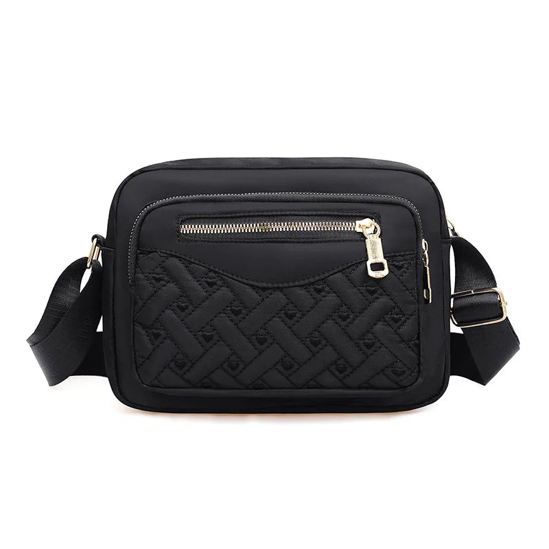 Mommy Bag Embroidered Thread Lingge Shoulder Handbag