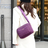 Mommy Bag Embroidered Thread Lingge Shoulder Handbag