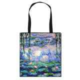 Monet Vintage Water Lily Totes Bag Canvas Handbag Ladies Shoulder Bag