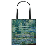 Monet Vintage Water Lily Totes Bag Canvas Handbag Ladies Shoulder Bag