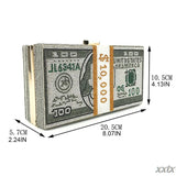 Rhinestone Money Clutch 10000 Dollars Stack Evening Bag