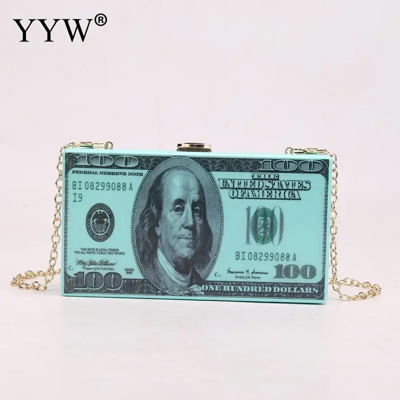 Rhinestone Money Clutch Evening Bag