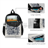 Monochrome Floral Skull Outdoor Hiking Backpack Riding Climbing Sports Bag