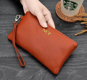 Monogrammed Name Wallet Leather Women Wallets and Purses