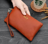 Monogrammed Name Wallet Leather Women Wallets and Purses