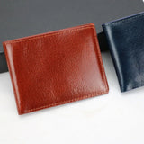 Monogrammed Cow Leather Men Bifold Card Wallet Waxy Oil Leather Short Wallet