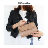 Monogrammed Letters Croc PU Leather Crossbody Chain Shoulder Bag
