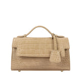 Monogrammed Letters Croc PU Leather Crossbody Chain Shoulder Bag