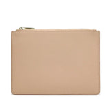 Monogrammed Letters Women PU Saffiano Pouch Vegan Leather Clutch Bag